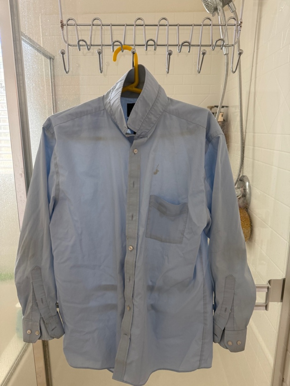 Stafford Light Blue Men's Dress Shirt with Chest Pocket